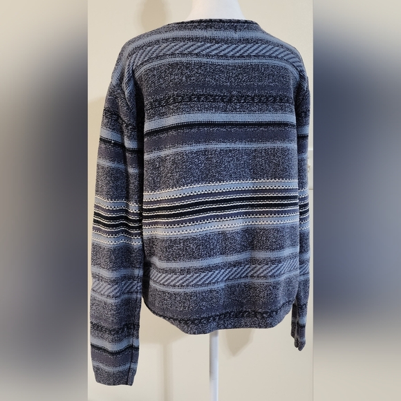 Vintage Eddie Bauer Blue Striped Sweater Size L - Picture 4 of 11